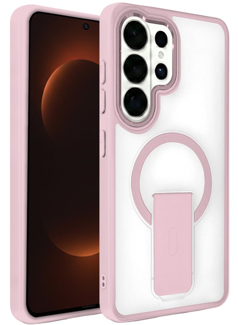 CATANES Magnetic Ring Kickstand Case for Galaxy S26 Ultra – Frosted Protective Back with Grip Holder with 3D Screen Protector - Pink - Image 5